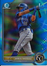 2022 Bowman Chrome Daniel Vazquez BCP-199 Blue Refractor Parallel /150 - Royals