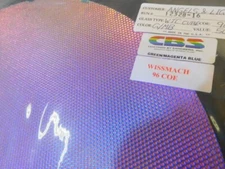 Dichroic Glass: CBS 96 COE Green/Magenta/Blue on Cube Textured Thin Clear 3" Sq