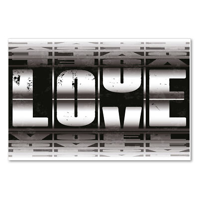 Postereck 2197 Poster Leinwand Plakat, Love Abstrakt Liebe Schwarz Weiss Grafik