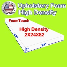 FoamTouch High Density Upholstery Foam Cushion 2" x 24" x 82" Custom Cut