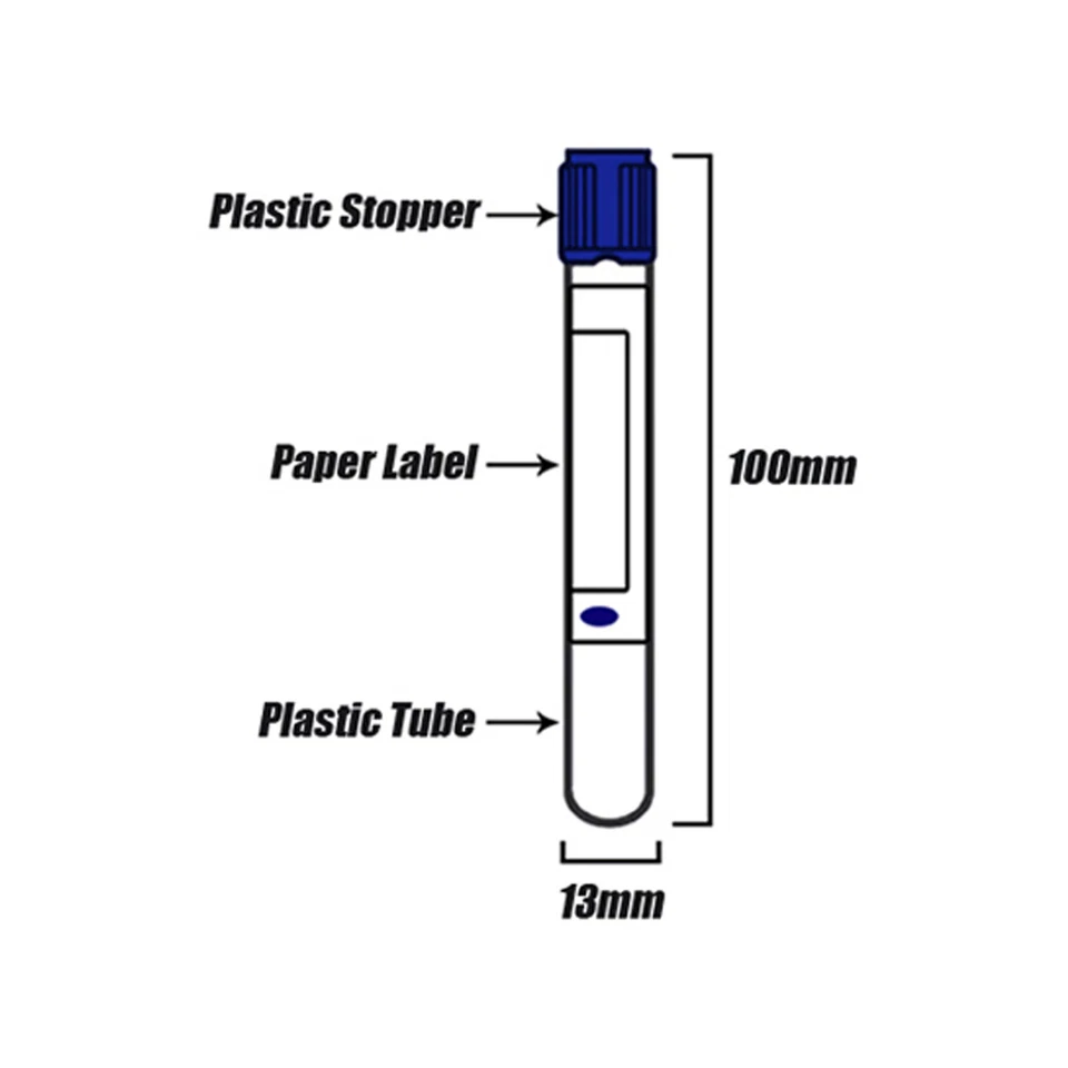TUBO DE RECOGIDA DE SANGRE AL VACÍO K2 EDTA, 13X100MM 6ML, AZUL REAL, CADUCIDAD 28/05, 30074 Foto 4 de 4