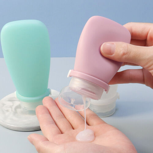 Silicone Travel Size Bottle Shampoo Refillable Lotion Squeeze Container Makeup - Picture 7 of 36