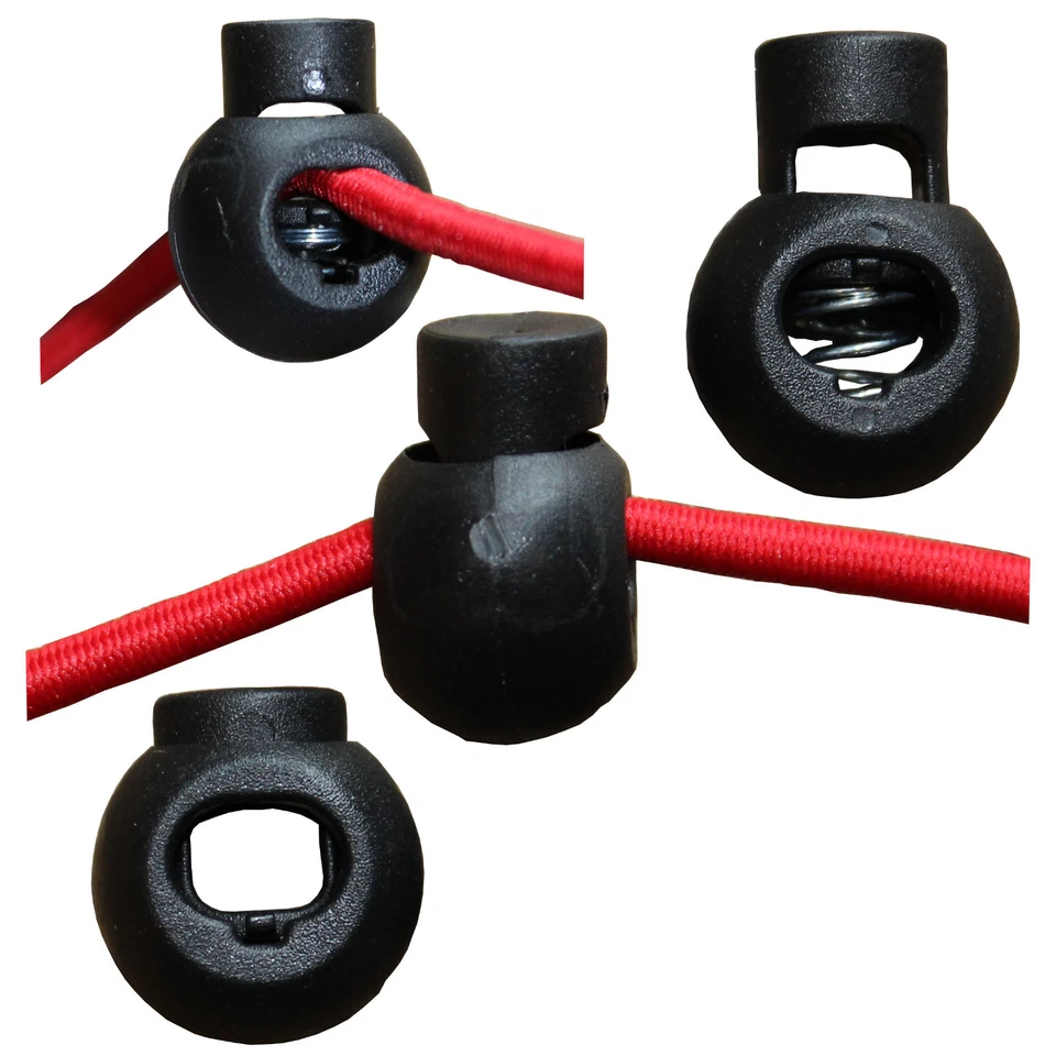 CORD LOCKS SPRING TOGGLES for 2-6mm elastic shock/bungee cord, single/twin hole - Image 3 of 4