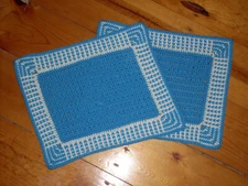 Set of Two Tourquoise Placemats