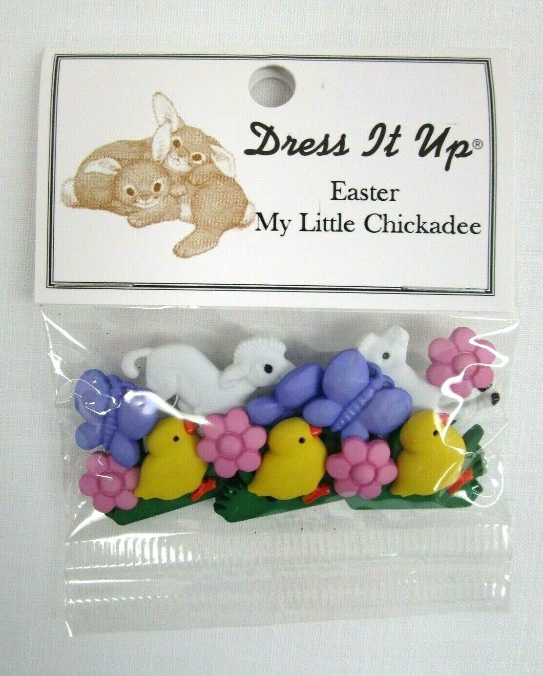 Jesse James Dress It Up My Little Chickadee Easter Buttons and Flatbacks 15 pcs