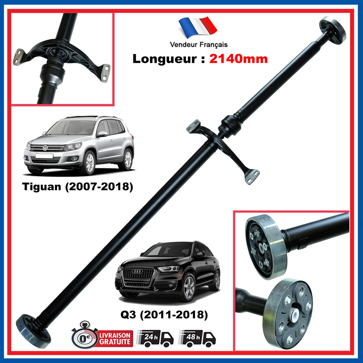 Arbre De Transmission Mitsubishi Tensei 1K Noir - 44,5 Pouces - Flex