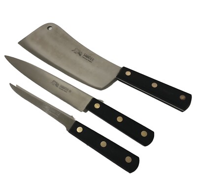Vintage Sabatier Stainless France Lion Knife Set Chef Slicer Cleaver Steak Knife