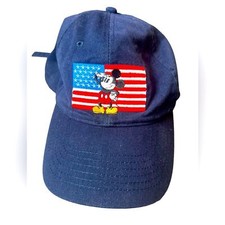 VTG Mickey Mouse Disney Baseball Cap Hat USA Flag Americana patriotic Cotton