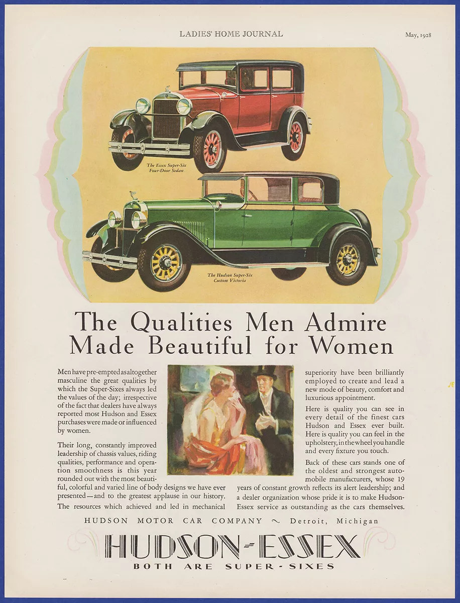 1928 - Essex Super Six 4 Door Sedan Automobile Advertisement