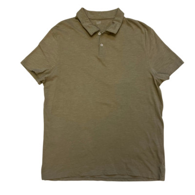Kiabi Men's Polo Shirt Olive Green Size L Short Sleeve 100% Cotton Casual
