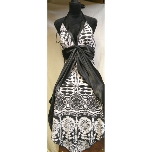 Robe AALYN PAIGE NEW YORK Taille 7/8 - Noir & Blanc à Pois Transparents - Sans Manches - Occasion TBE