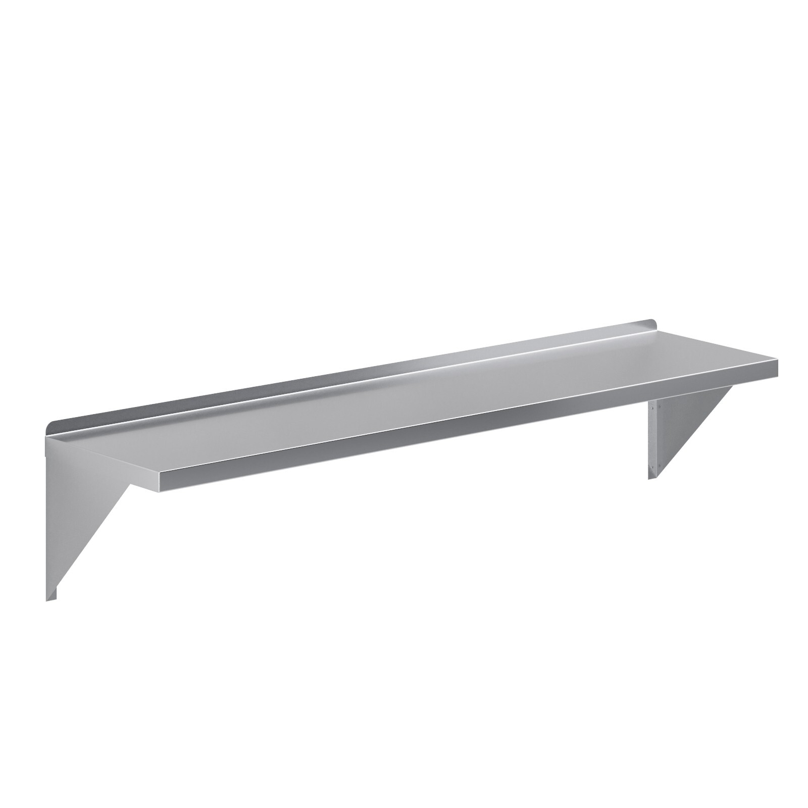 14" Width x 60" Length | Stainless Steel Wall Shelf | Square Edge Shelving