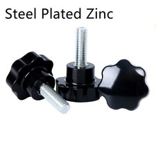 Black Plastic Thumb Screw Hand Grip Knob Bolt Thumbscrew 7-Corners