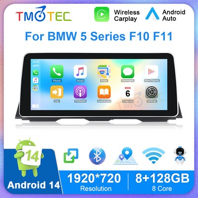 12.3'' Autoradio 8+128GB Android Car Stereo GPS Navi Für BMW 5er F10 F11 NBT CIC