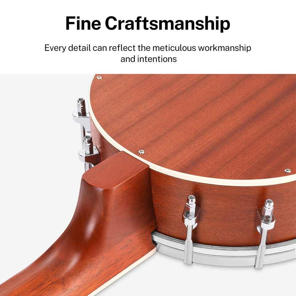 🪕Donner DBU-200 23" Banjolele 4 String Banjo Ukulele With Gig Bag & Accessories - Image 3 of 4