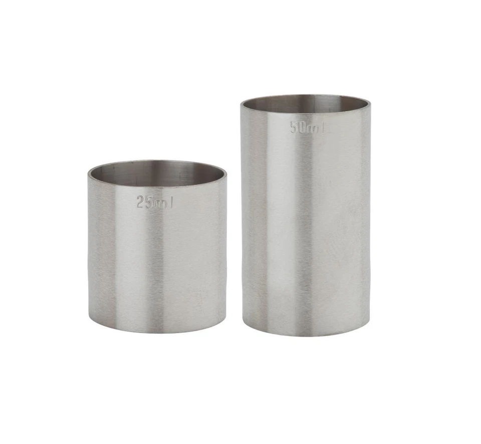 BEAUMONT Set of Two Spirit/Thimble Measures (25ml & 50ml) Bar Equipment