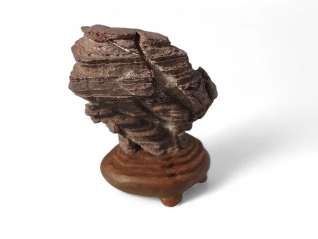 Bonsai de piedra de visualización Suiseki 紫雲石 Shiunseki piedras ornamentales H3,1 pulgadas 055 Foto 4 de 4