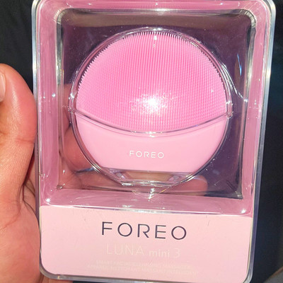FOREO LUNA mini 3 Bluetooth Waterproof Silicone Facial Cleansing Brush Pink