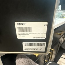 Palm Angels University Mule Men's Casual Shoes White Black Size 45