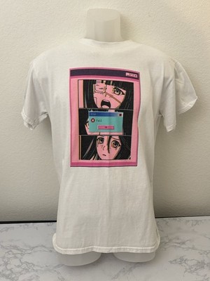 Brisco Brands Anime L T Shirt Y2K Retro Vaporwave Computer Error Fail White L