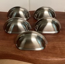 "Lote de herrajes para gabinete de níquel plata cajón taza tiradores 5 piezas 3"" centro a centro"
