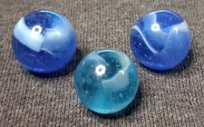 Vintage Peltier Rainbo Lot of 3 Marbles 5/8" All Mint Condition  526023
