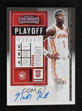 2020 Contenders Rookie Sticker Playoff Ticket 19/99 Nathan Knight #160 Auto 4f5