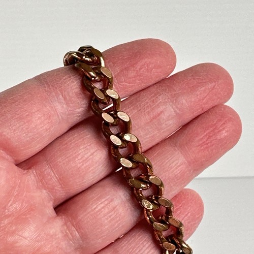 Solid Copper Heavy Chain Link Bracelet Vintage Men’s Woman’s 7” Wrist Size - Picture 4 of 5