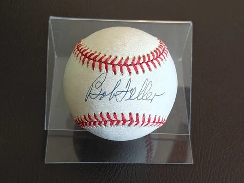 Bob Feller Signed Autograph Baseball Cleveland Indians HOF Rapid Robert