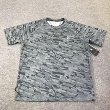 Spyder Rash Guard Shirt Mens Large Gray Camo UPF 30 Swim Quick Dry S923028