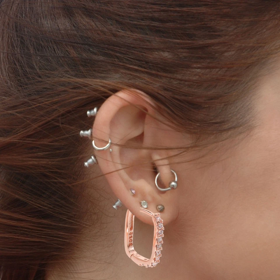 Orecchini Zirconi Alla Moda Per Le Donne Orecchino Di Cartilagine - Immagine 2 di 4