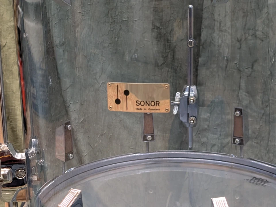 Tambor Tom de piso acrílico fónico campeón acrílico Sonor azul vintage años 70 16 X 16 Foto 2 de 4