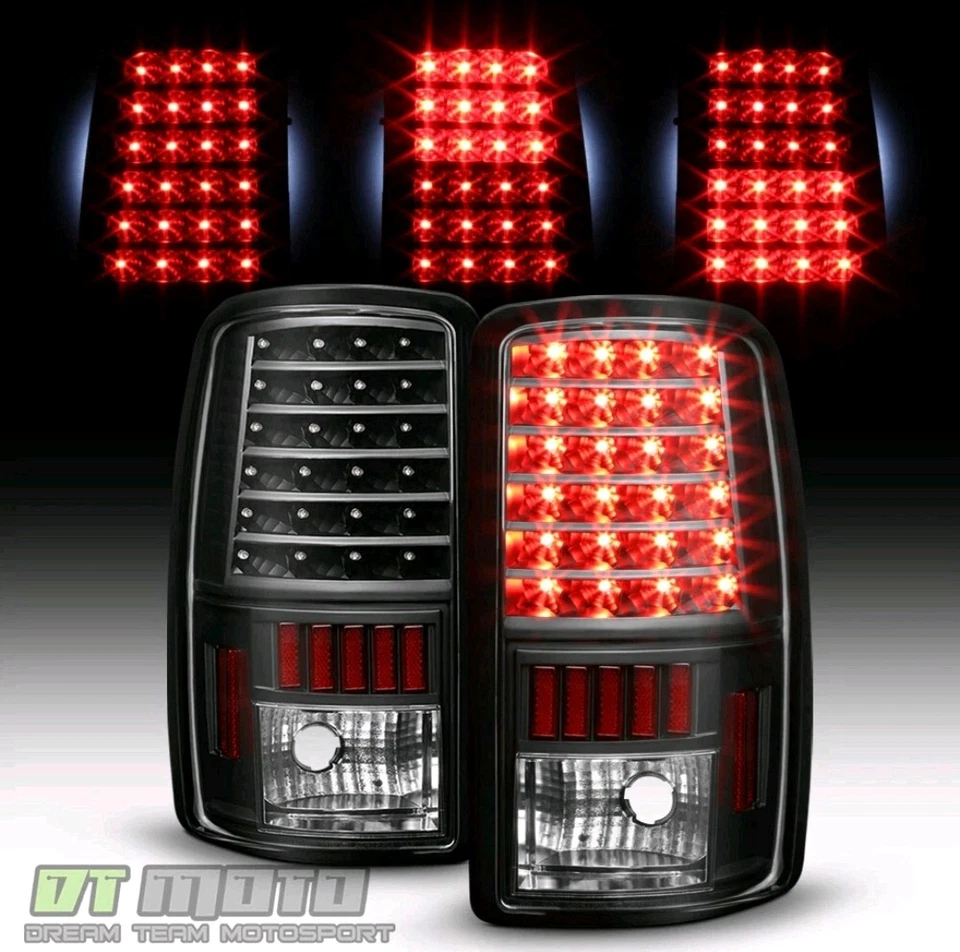 Luces traseras LED negras para Chevy Suburban Tahoe GMC Yukon XL 2000-2006 lámparas de freno Foto 3 de 4