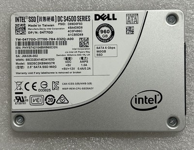 Intel Dell DC S4500 Series 960GB SATA 6G 2.5'' SSD, SSDSC2KB960G7R