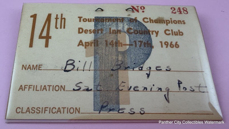 Maui Hawaii 1966 Press Pass PGA Tournament Of Champions Golf Arnold Palmer Win