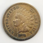 1873 1c US Indian Head Cent Fine Condition F+ Key Date US Type Coin Rare Nice NR