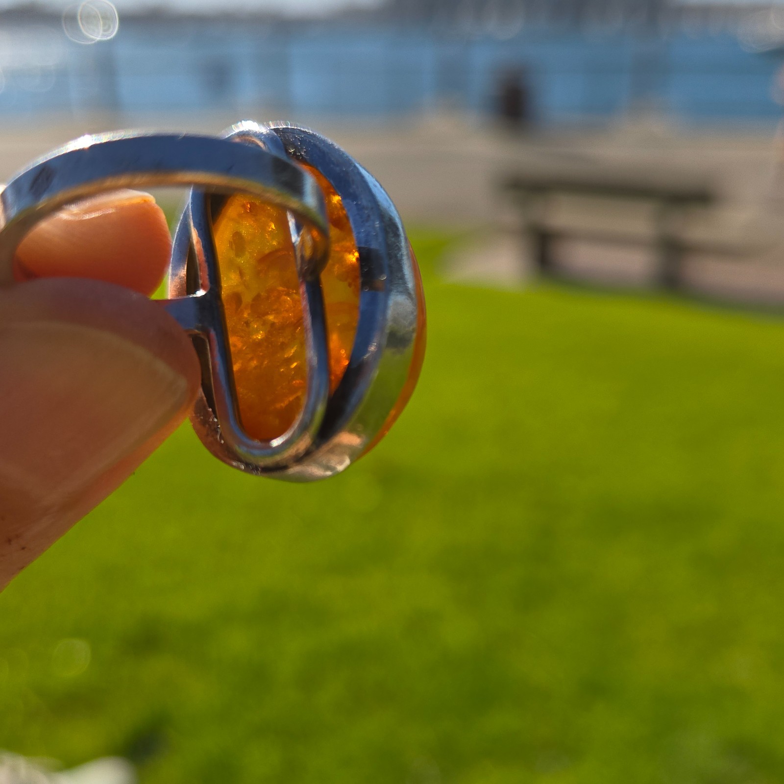 Large Amber Statement Ring Modern/Vintage SZ 6.25… - image 13