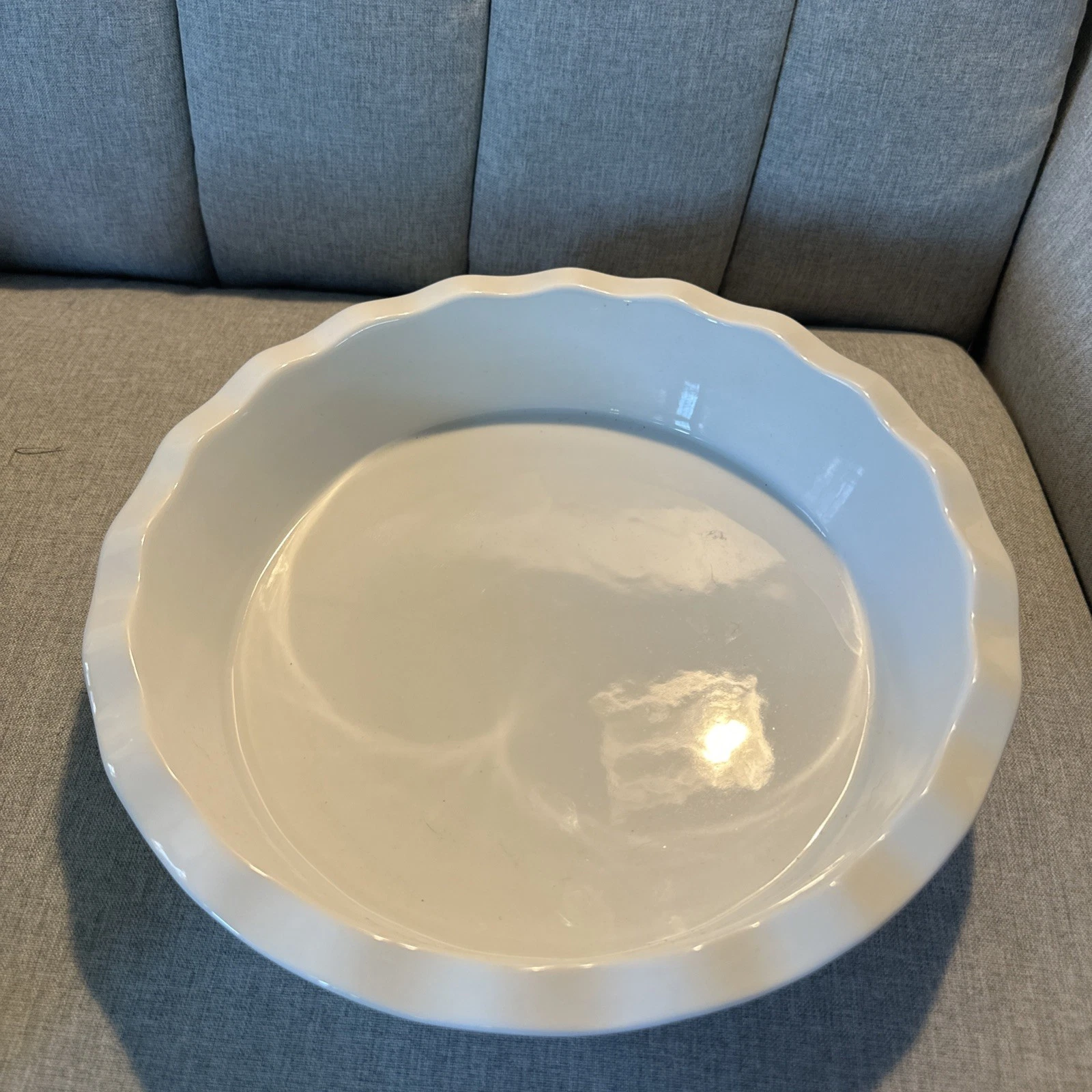 10.5 White Vitrified Porcelain Ruffled Pie Quiche Baking Dish Oven To Table
Opens in a new window or