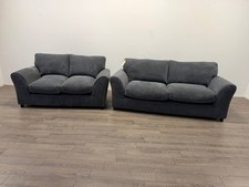 Harry Grey Jumbo Cord Fabric 3 Seater and 2 Seater Sofa Set