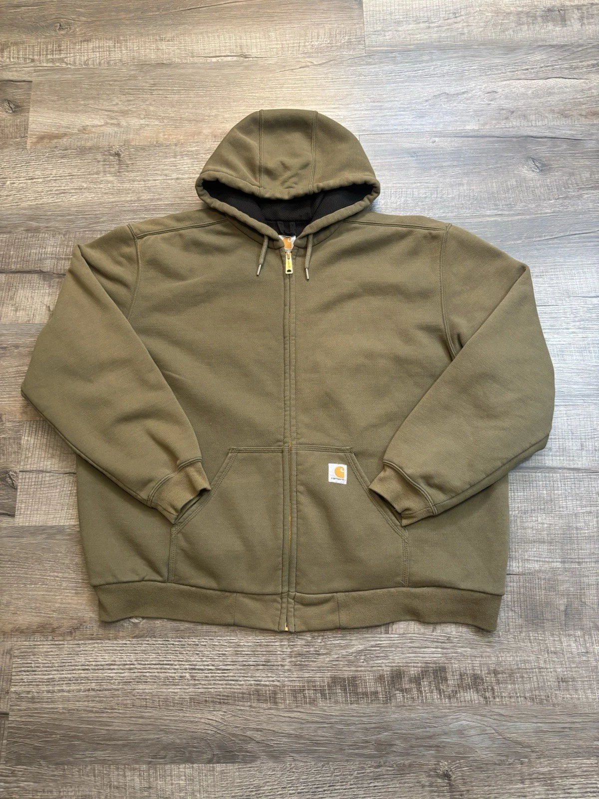 Y2K Carhartt Full Zip Hoodie Thermal Lined 2XL Green Rain Defender Baggy
Opens in a new window or ta