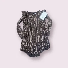 2T Espresso Herringbone Kyte Baby Bubble NWT