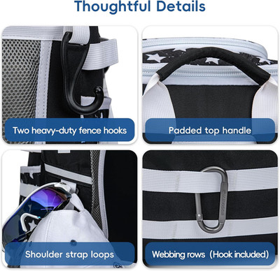 Catchers Gear Bag, 80L Baseball/Softball Backpack Holds 2 Sets of Gear with S...