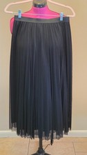 SINCERELY JULES Women's Black Long Pleated Skirt Size Large