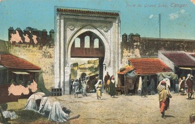 Grand Soko/Socco Gate & Market Tanger/Tangier Morocco, Vintage Postcard