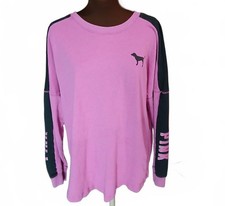 2014 Victoria's Secret PINK Oversized Sweatshirt Large Graphic Crew Large E/65