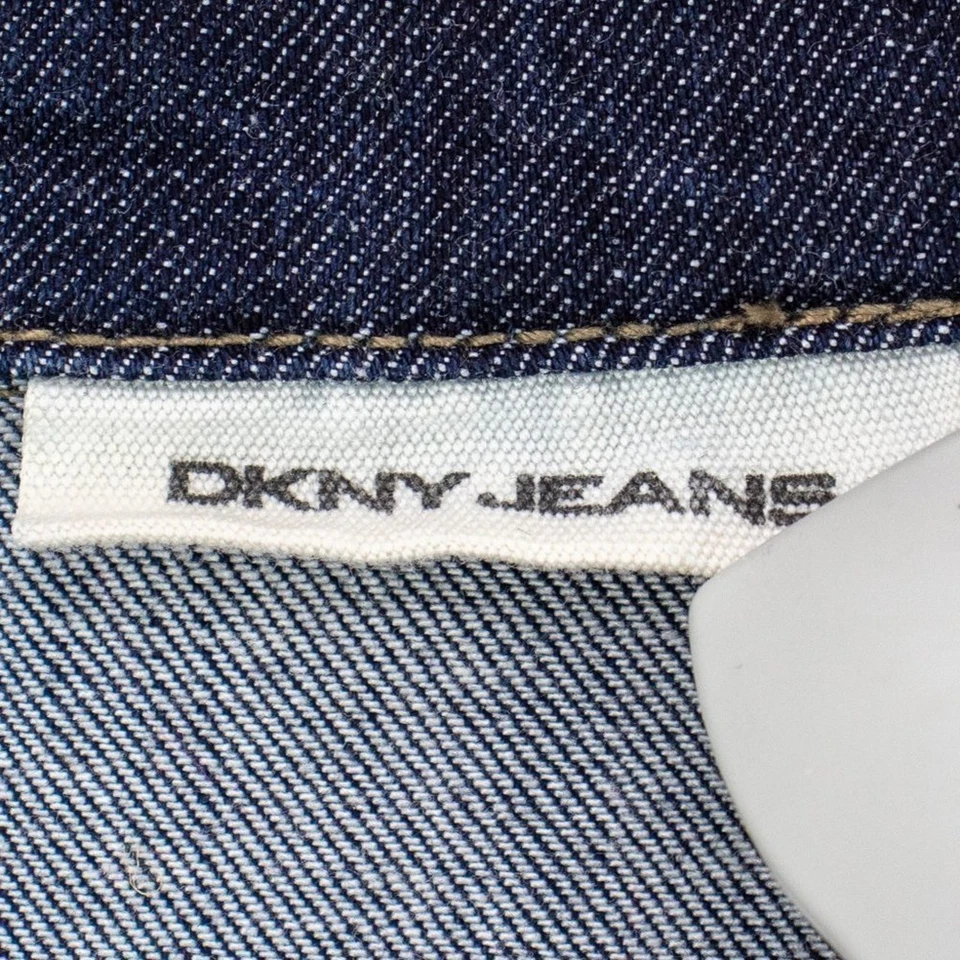 DKNY Large Women's Denim Dress Button-Up Front w/Belt Roll Tab Sleeves Blue - image 3 of 4