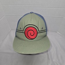 Kakashi Hatake Naruto Hat Cap Adjustable Gray Blue Anime Cartoon Euc
