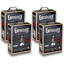 Entrecôte Merlot Cabernet Syrah, halbtrocken, Bag-in-Box, Weinpaket (4x3,0l)
