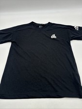 Adidas T-Shirt Men Small Embroidered Logo Black .. 27104