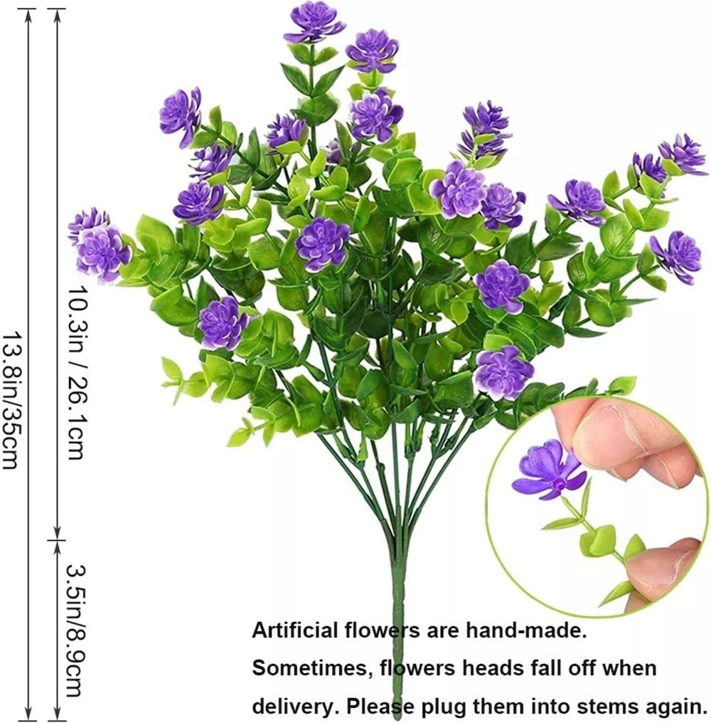 10Pcs Artificial Flowers Fake Eucalyptus Plant Outdoor Wedding Home Garden Decor